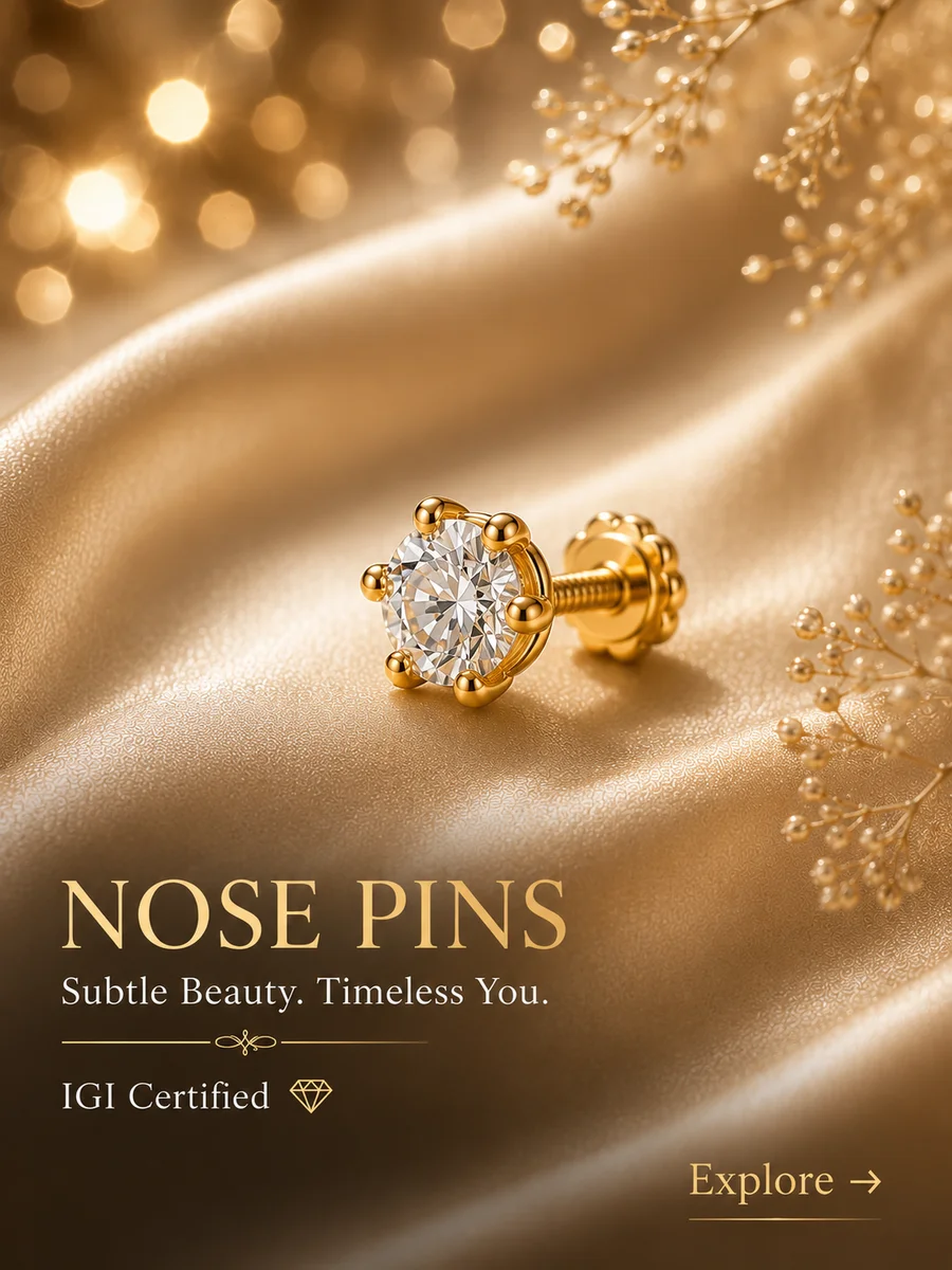 Diamond Nose Pins — Jewelry Collection | Evaan Jewels