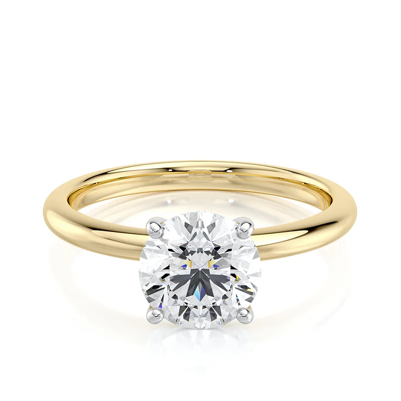 Evaan Lab Grown Diamond Solitaire  Plain  Ring – Round — Engagement Rings | Evaan Jewels