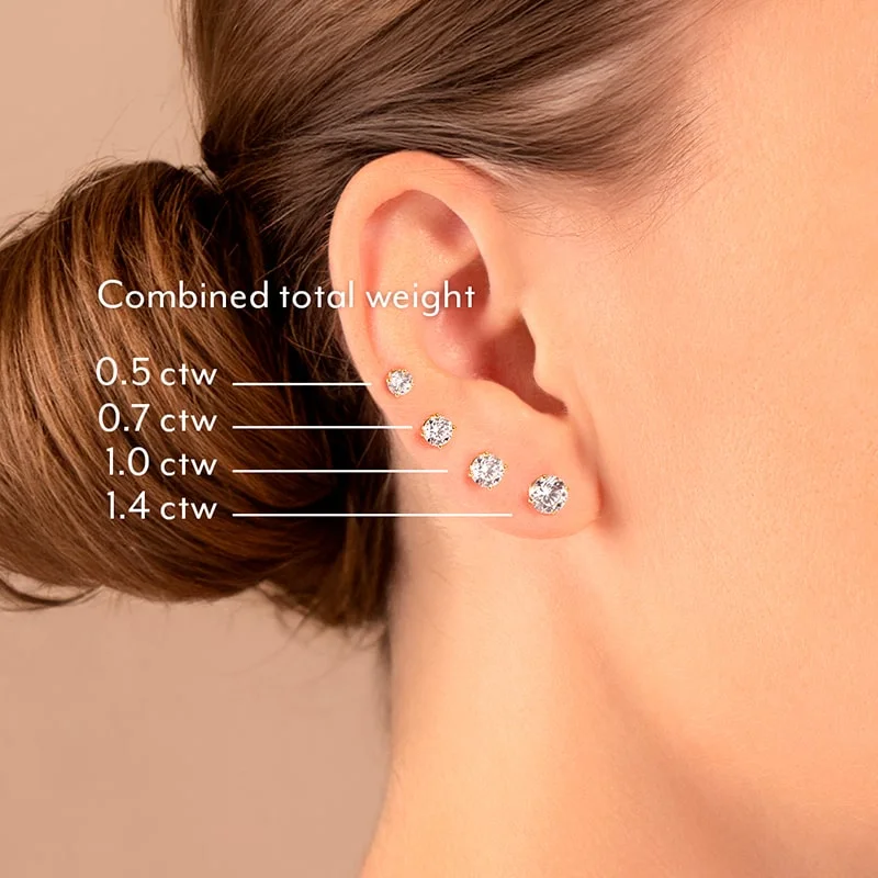 1ct Total Lab Grown Diamond Studs — Thumbnail 2