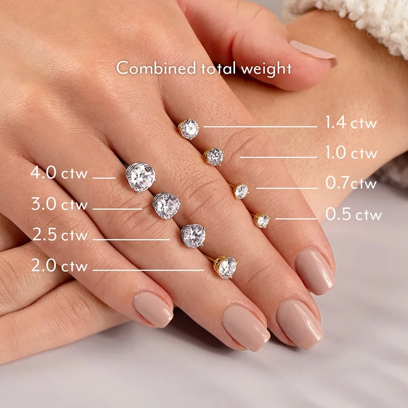 1ct Total Lab Grown Diamond Studs — Thumbnail 3