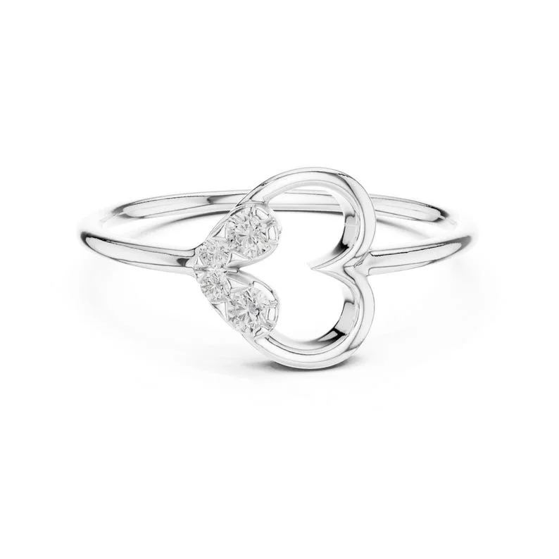 Open Heart Diamond Ring — Thumbnail 2