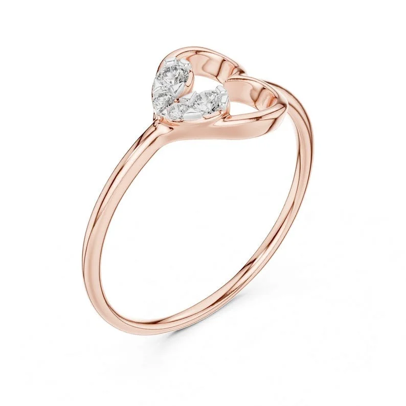 Open Heart Diamond Ring — Thumbnail 3