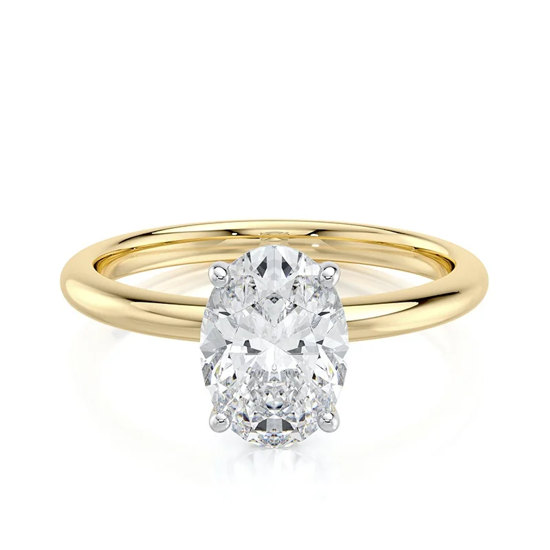 Evaan Lab Grown Diamond Plain  Ring– Oval — Thumbnail 2