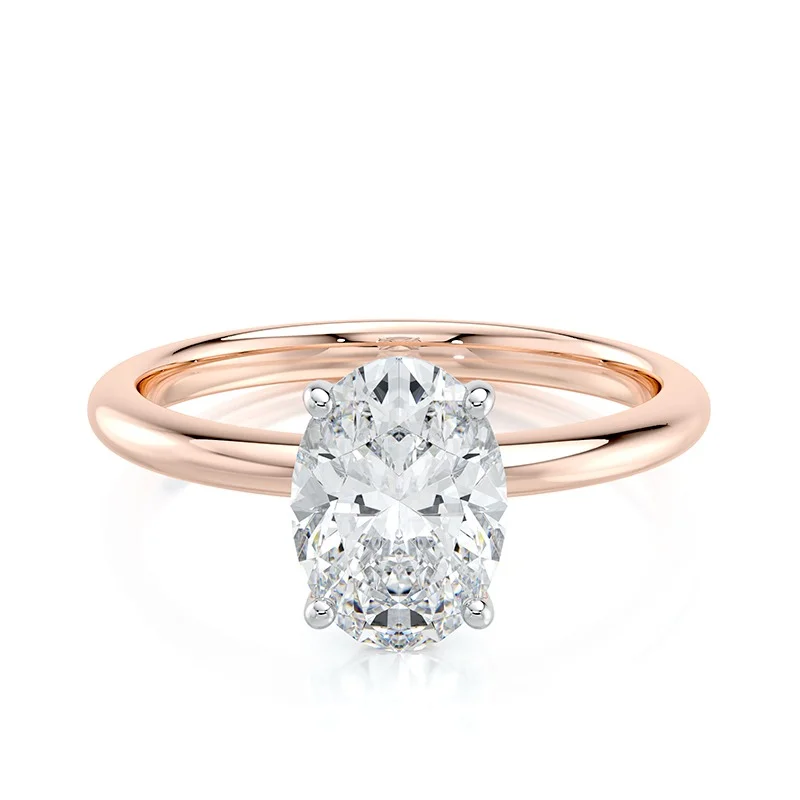 Evaan Lab Grown Diamond Plain  Ring– Oval — Thumbnail 3