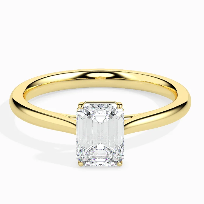 Evaan Lab Grown Diamond Solitaire Plain Ring – EMERALD — Engagement Rings | Evaan Jewels