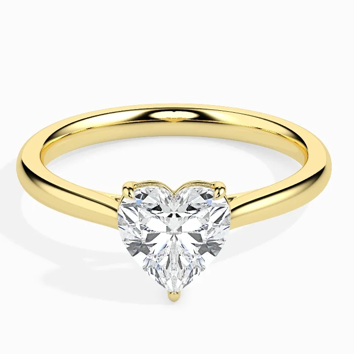 Evaan Lab Grown Diamond Solitaire Plain Ring – Heart — Engagement Rings | Evaan Jewels