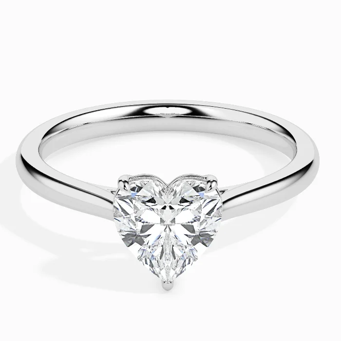 Evaan Lab Grown Diamond Solitaire Plain Ring – Heart — Thumbnail 2