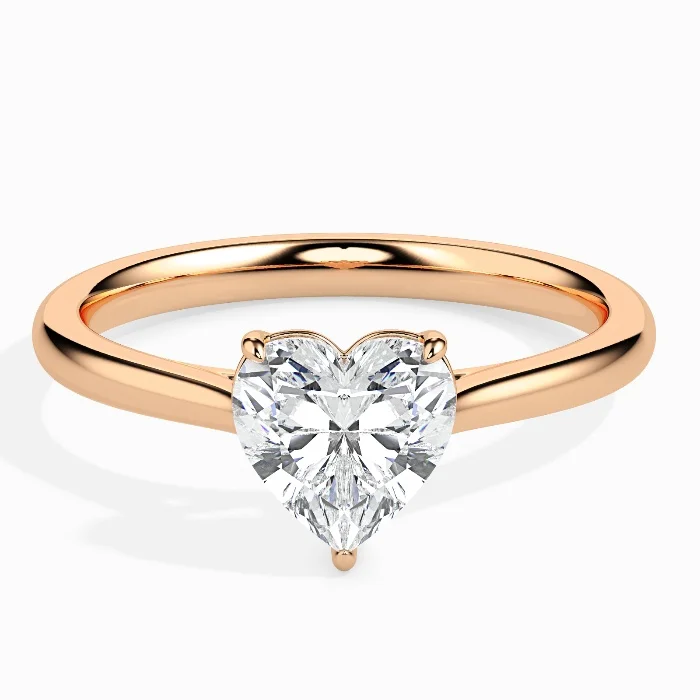 Evaan Lab Grown Diamond Solitaire Plain Ring – Heart — Thumbnail 3