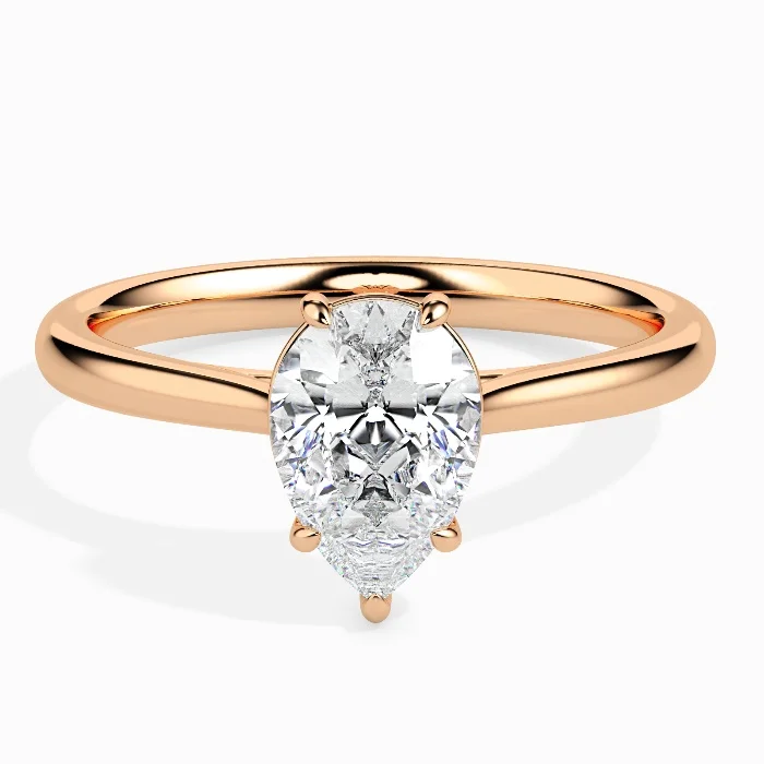 Evaan Lab Grown Diamond Solitaire Plain Ring – Pear — Thumbnail 2