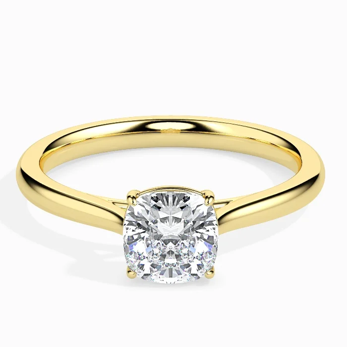 Evaan Lab Grown Diamond Solitaire Ring – Cushion | R003 — Engagement Rings | Evaan Jewels
