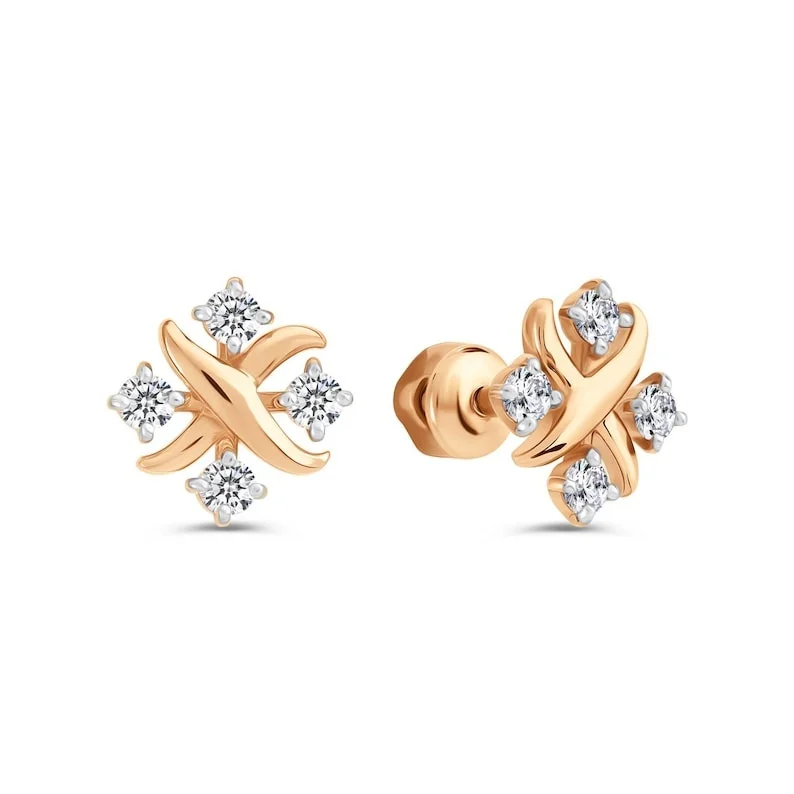 Evaan Lab Grown Diamond Gold Earring – R001 | 0/24ct — Earring | Evaan Jewels