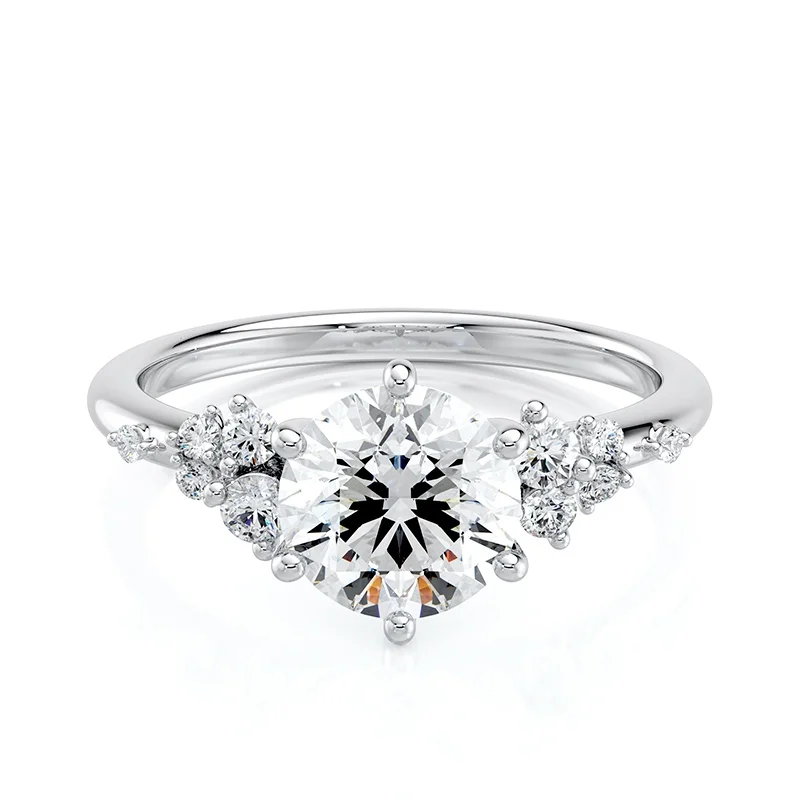 Evaan Lab Grown Diamond Sidestones Ring – SR002 — Thumbnail 2