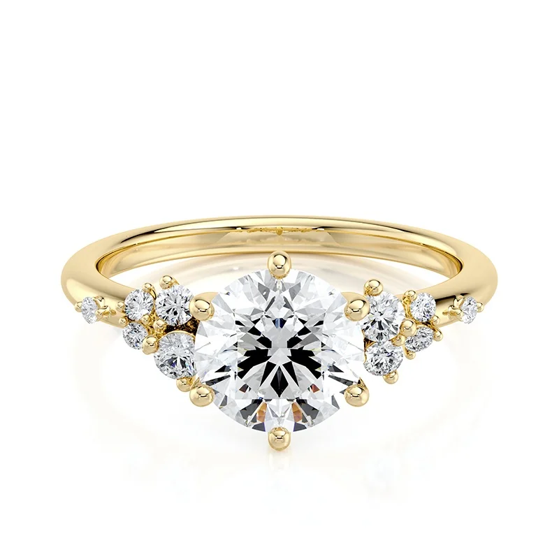 Evaan Lab Grown Diamond Sidestones Ring – SR002 — Thumbnail 3