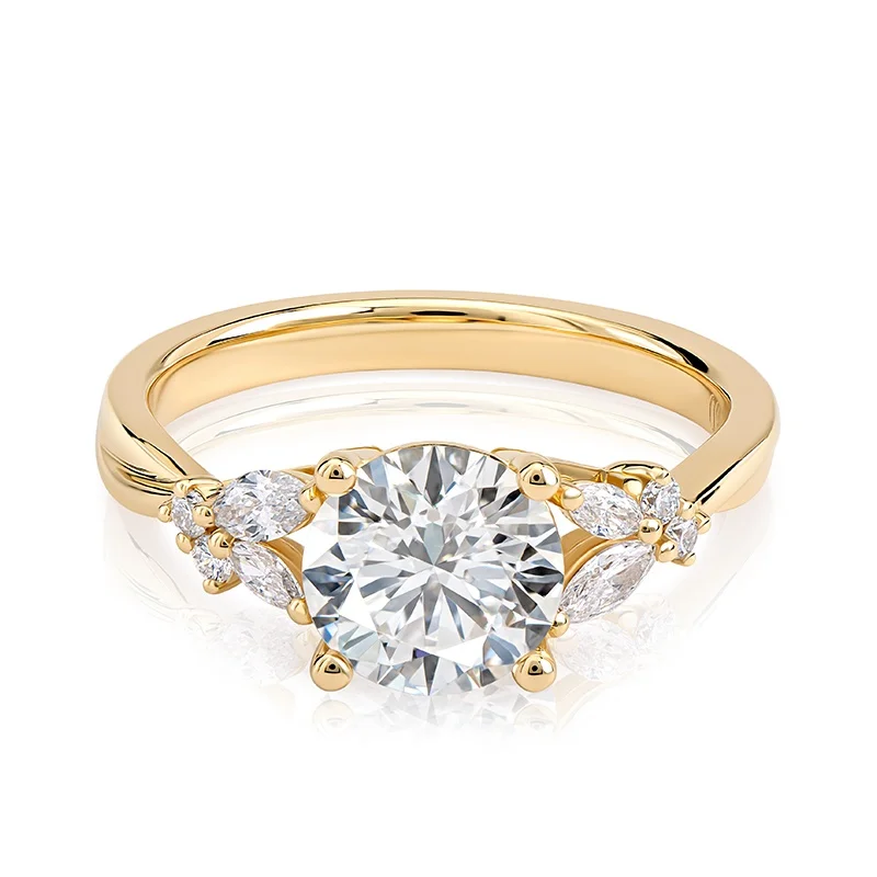 Evaan Lab Grown Diamond Sidestones Ring – SR001 — Thumbnail 3