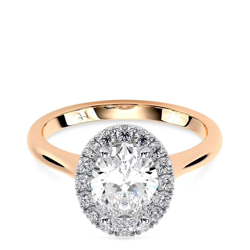 Evaan Lab Grown Diamond Halo Ring – Round- SR018 — Engagement Rings | Evaan Jewels