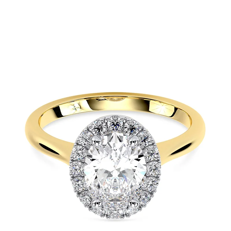 Evaan Lab Grown Diamond Halo Ring – Round- SR018 — Thumbnail 3