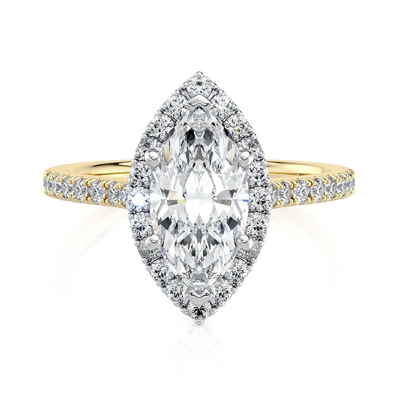 Evaan Lab Grown Diamond Halo Plain Ring — Thumbnail 2