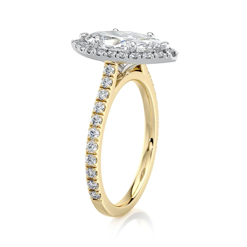 Evaan Lab Grown Diamond Halo Plain Ring — Thumbnail 5