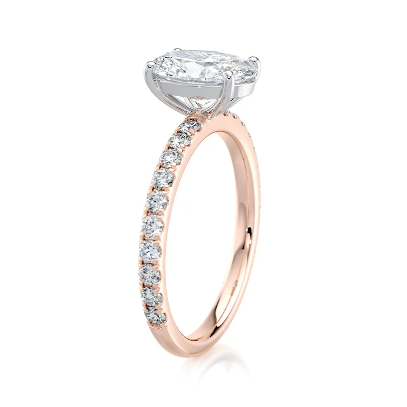 Evaan Lab Grown Diamond  Solitaire Plain Ring -Cushion — Thumbnail 6