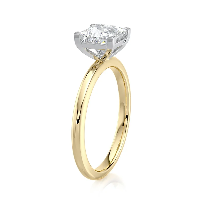 Evaan Lab Grown Diamond Solitaire Plain Ring -Princess — Thumbnail 4