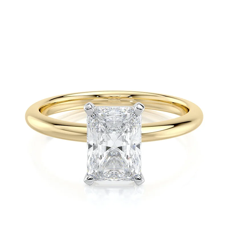 Evaan Lab Grown Diamond Solitaire Plain Ring –  Radiant — Thumbnail 5