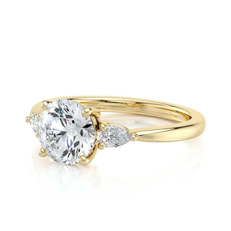 Evaan Lab Grown Diamond Three Stone Ring – Round — Engagement Rings | Evaan Jewels