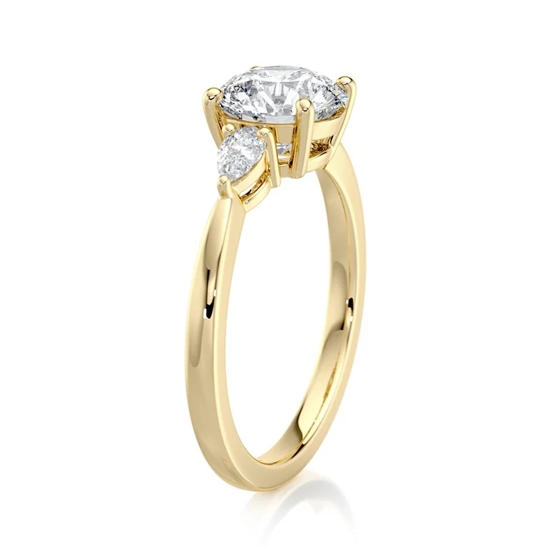 Evaan Lab Grown Diamond Three Stone Ring – Round — Thumbnail 2