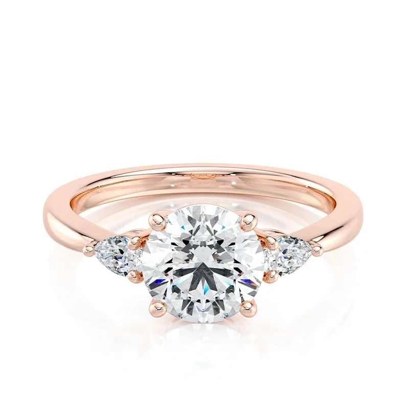 Evaan Lab Grown Diamond Three Stone Ring – Round — Thumbnail 6