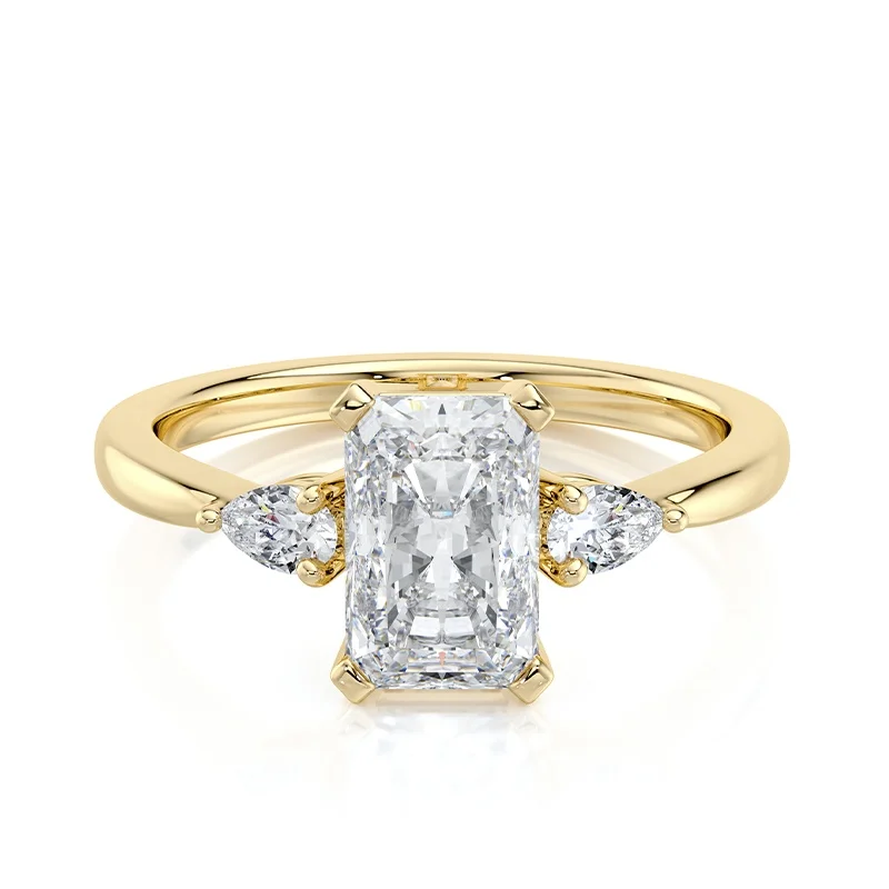 Evaan Lab Grown Diamond Three Stone Ring – Radiant — Thumbnail 3