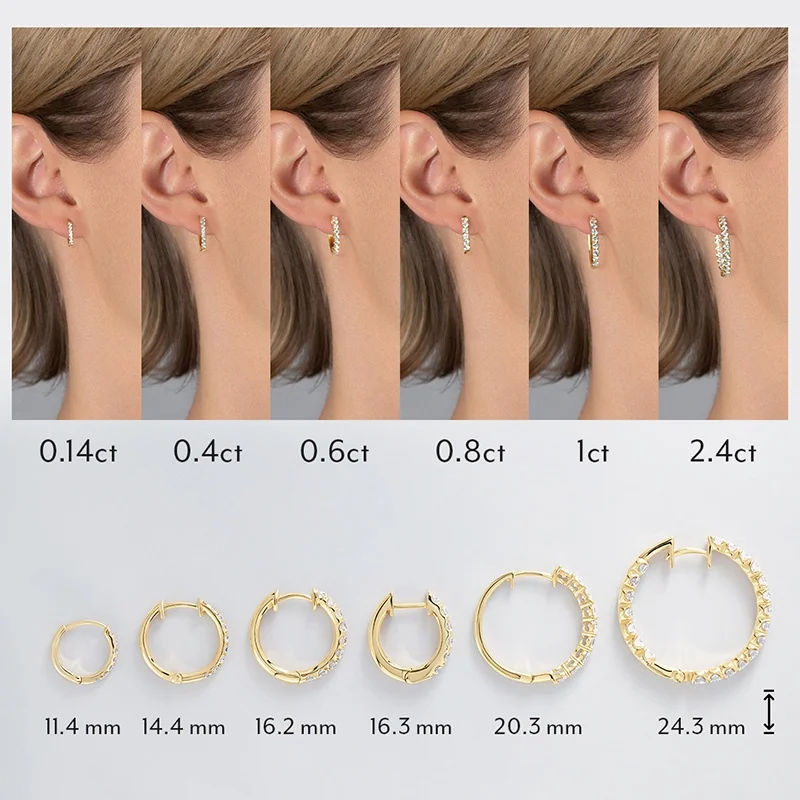 Evaan Lab Grown Diamond Hoop Earring– E002 — Thumbnail 6