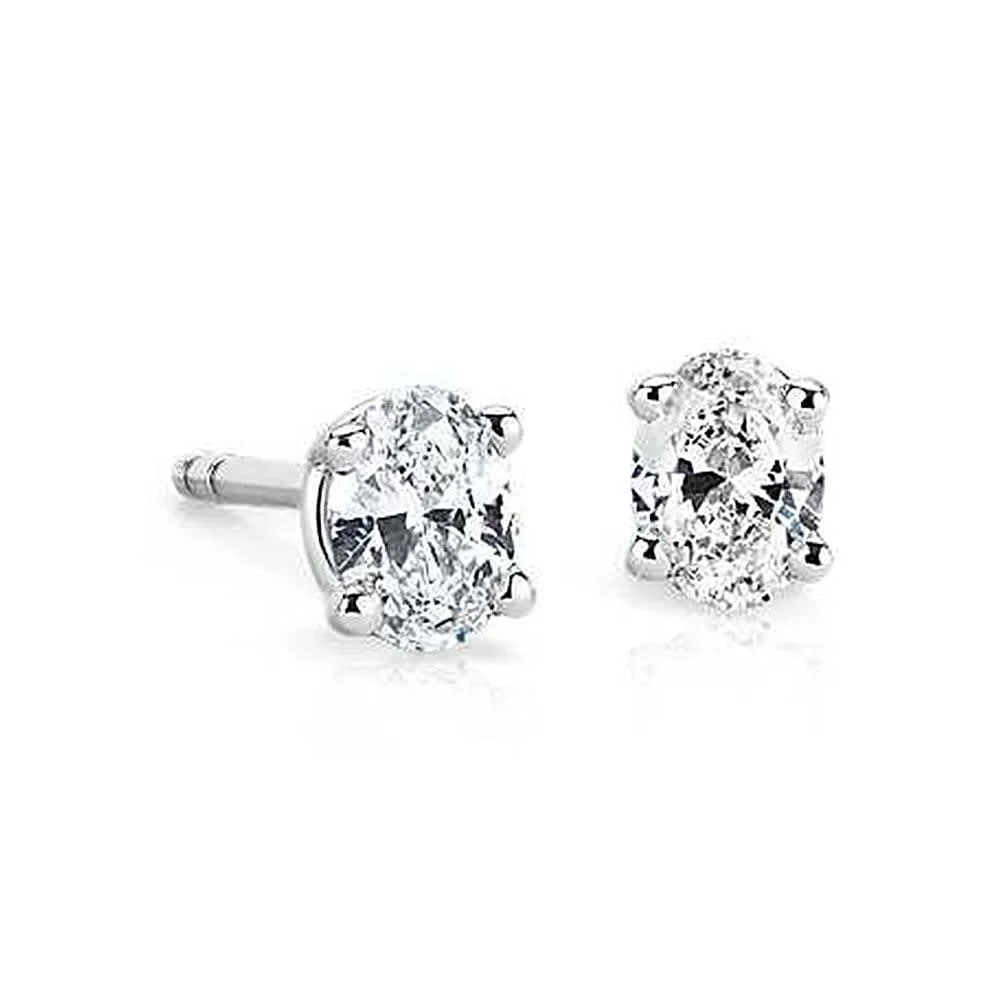 Diamond Studs - Oval — Earring | Evaan Jewels