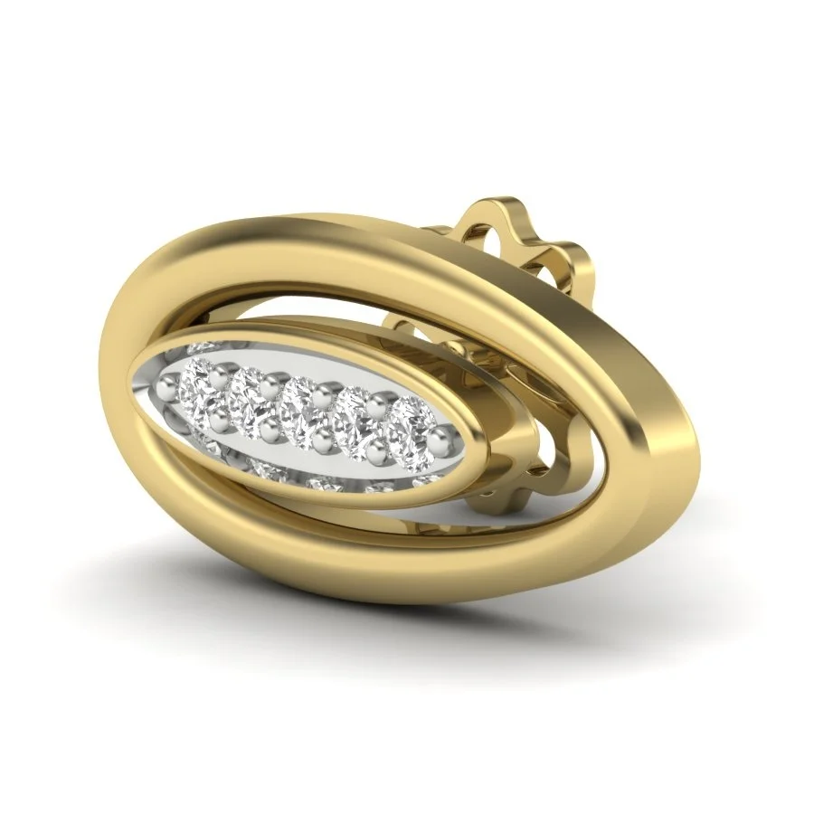 Eterna Oval Glow Studs – Elegant oval-frame studs with shimmering lab grown diamonds, perfect for everyday luxury. — Thumbnail 4