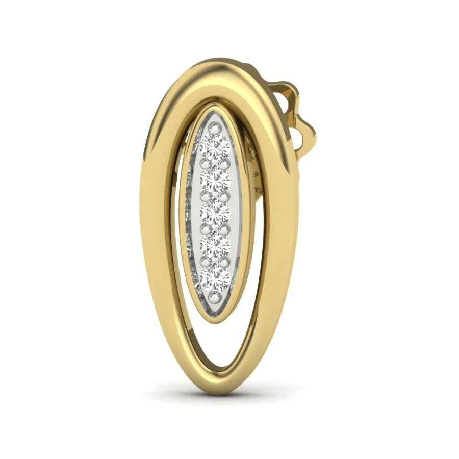 Eterna Oval Glow Studs – Elegant oval-frame studs with shimmering lab grown diamonds, perfect for everyday luxury. — Thumbnail 6