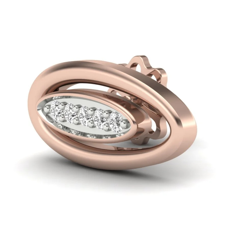 Eterna Oval Glow Studs – Elegant oval-frame studs with shimmering lab grown diamonds, perfect for everyday luxury. — Thumbnail 7