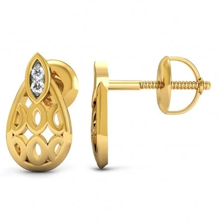 Premium Gold Stud Earrings - ER003 — Thumbnail 2