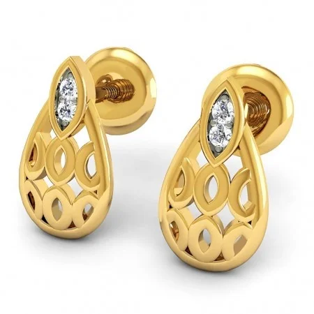 Premium Gold Stud Earrings - ER003 — Thumbnail 3