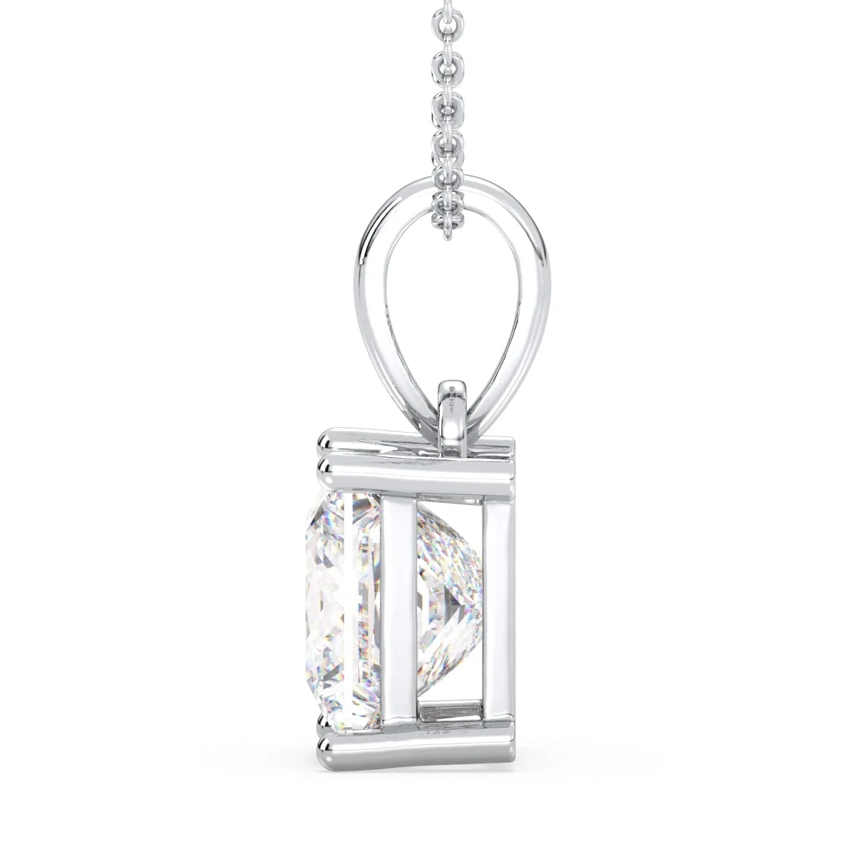 Princess Cut Solitaire Diamond Pendant in Rose Gold (Chain Not Included) — Thumbnail 5