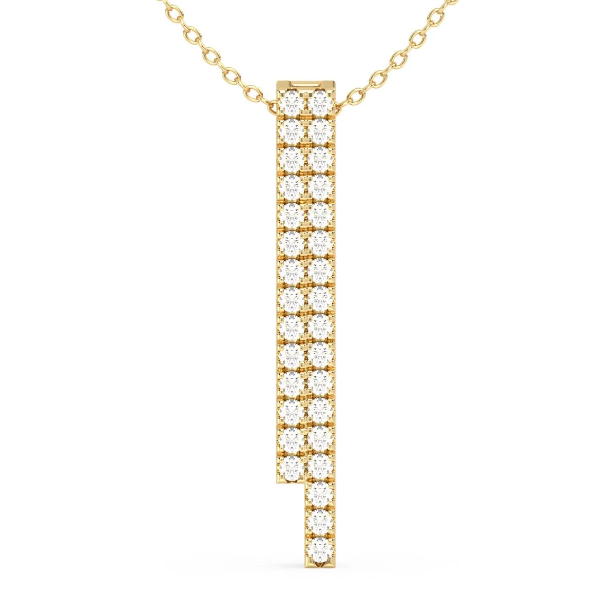 Vertical Diamond Bar Pendant in White Gold (Chain Not Included) — Thumbnail 2