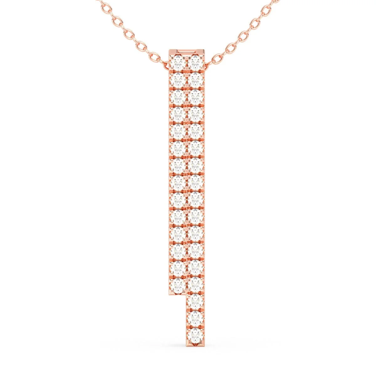 Vertical Diamond Bar Pendant in White Gold (Chain Not Included) — Thumbnail 3