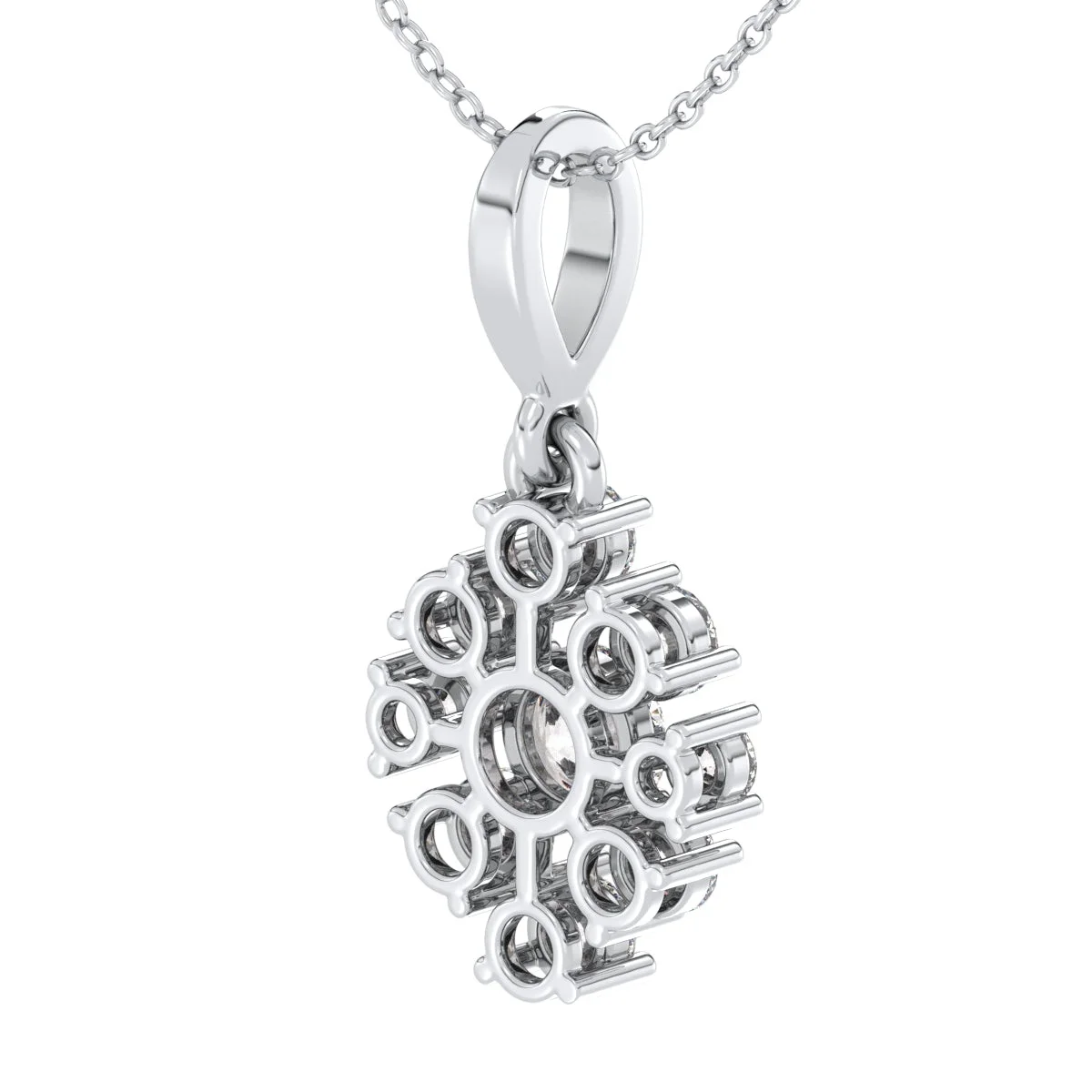 Sunburst Diamond Cluster Pendant in Yellow Gold (Chain Not Included) — Thumbnail 4