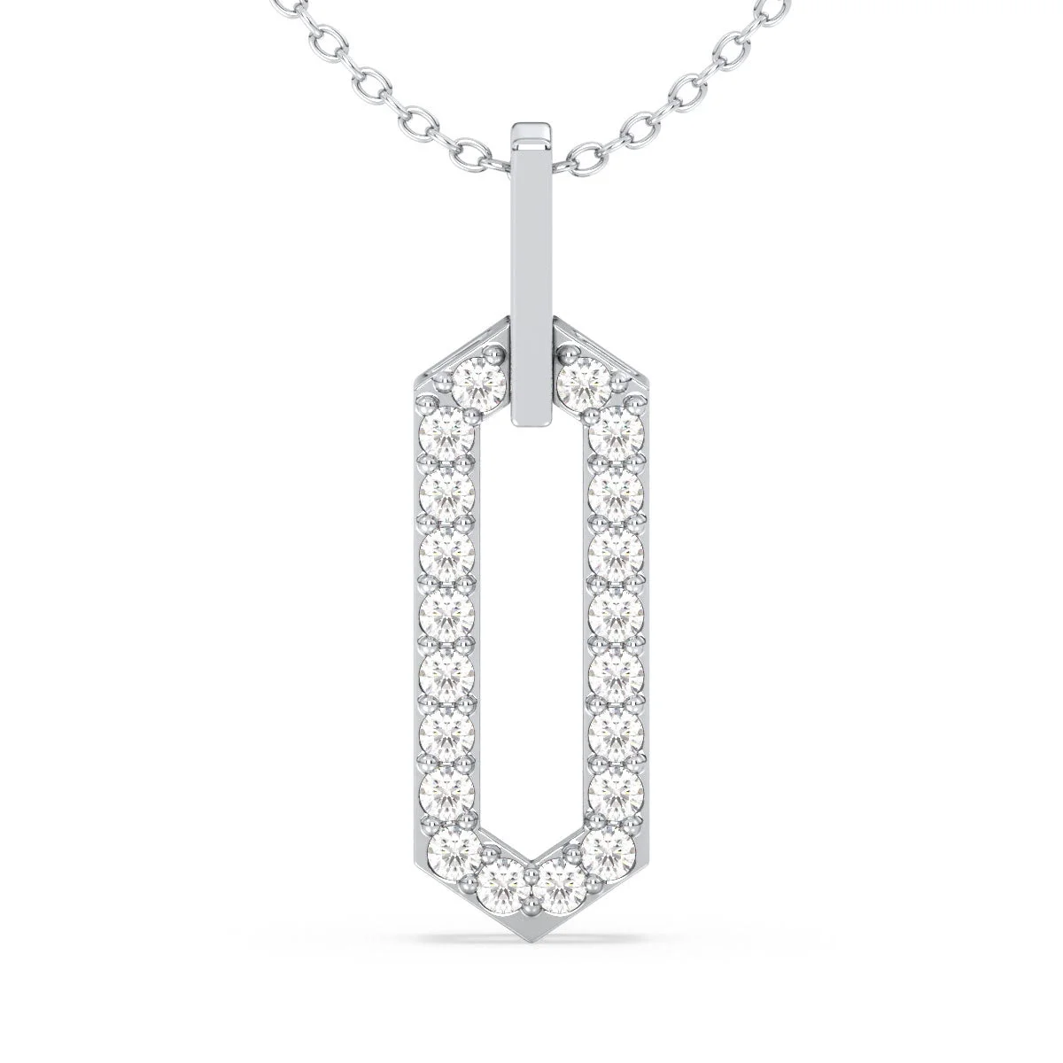 Geometric Diamond Frame Pendant in Yellow Gold (Chain Not Included) — Thumbnail 2