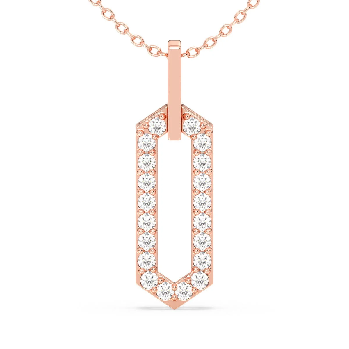 Geometric Diamond Frame Pendant in Yellow Gold (Chain Not Included) — Thumbnail 3