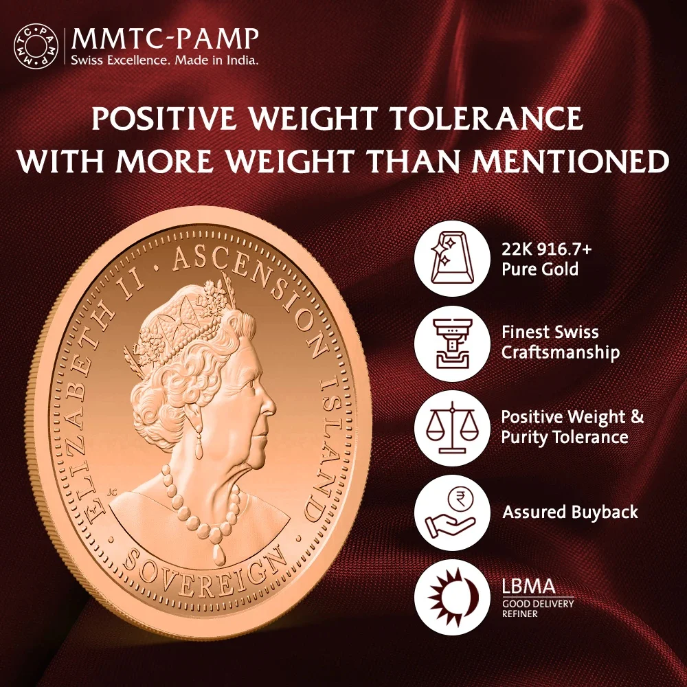 22K (916.7) Pure 8 g The Oxford Mint Sovereign Gold Coin — Thumbnail 3